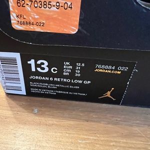 Jordan’s 6 Retro Low GP